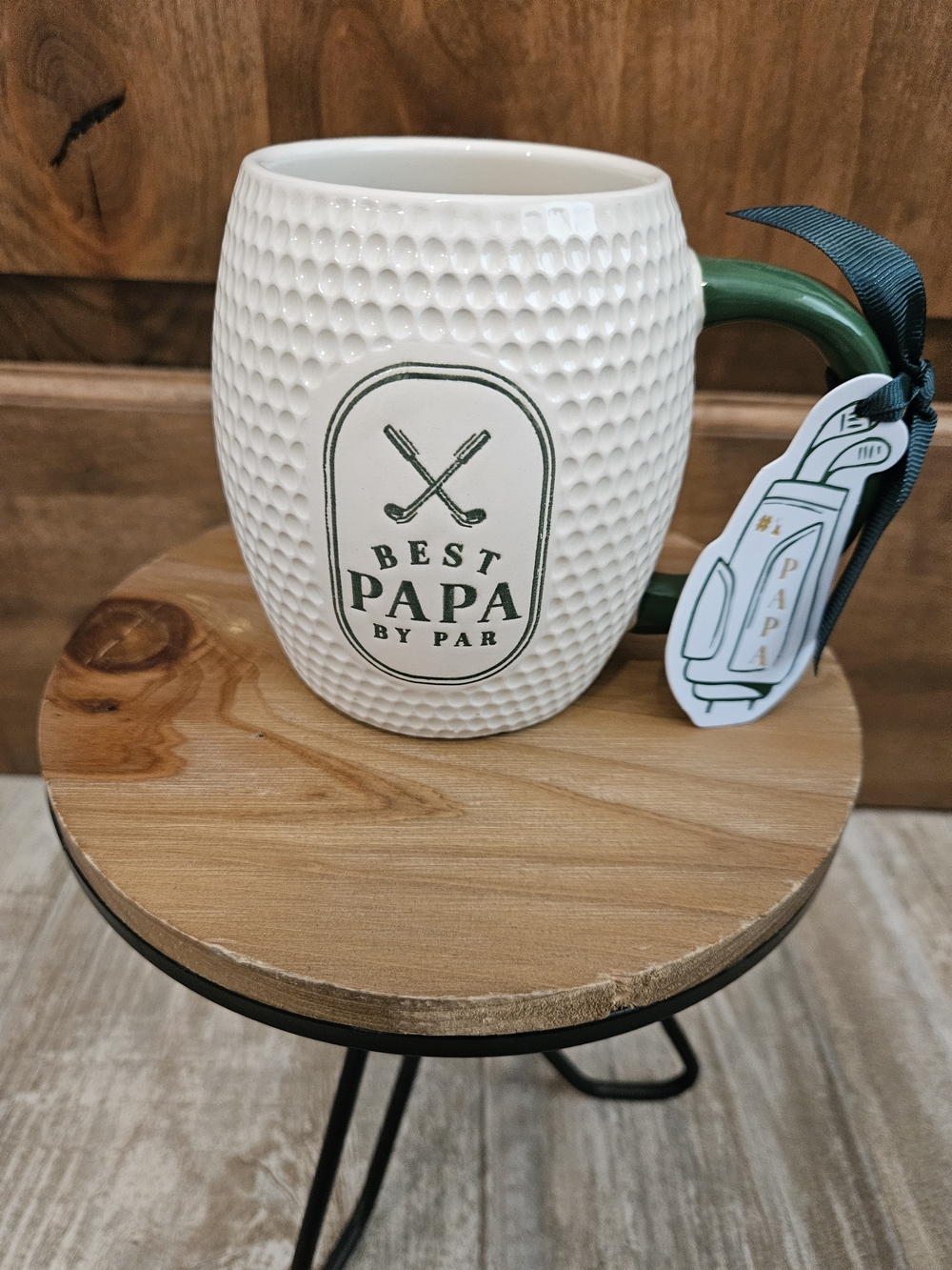 Best Papa by Par Golf-Style White and Green Ceramic Mug